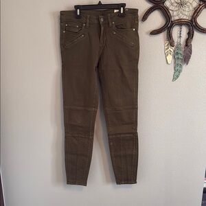 Vince Camuto Brown Skinny Jeans with Moto Details